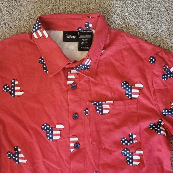Disney Mickey Mouse American Flag Americana Red Unisex Romper Medium M - Picture 4 of 6